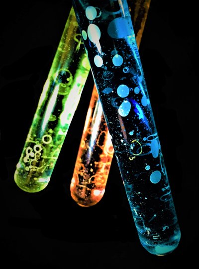 Separating complex mixtures of products by column chromatography is an art by itself. Occasionally though the roles change and the machine becomes the skilled artist producing incredible patterns on the test tubes.